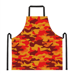 Orange Camouflage Print Apron