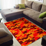 Orange Camouflage Print Area Rug GearFrost