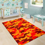 Orange Camouflage Print Area Rug GearFrost
