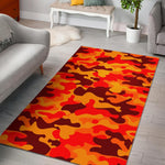 Orange Camouflage Print Area Rug GearFrost