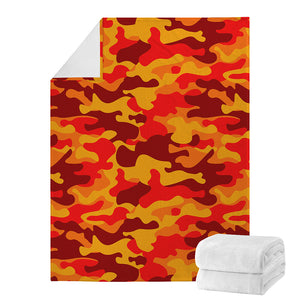 Orange Camouflage Print Blanket