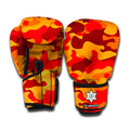 Orange Camouflage Print Boxing Gloves