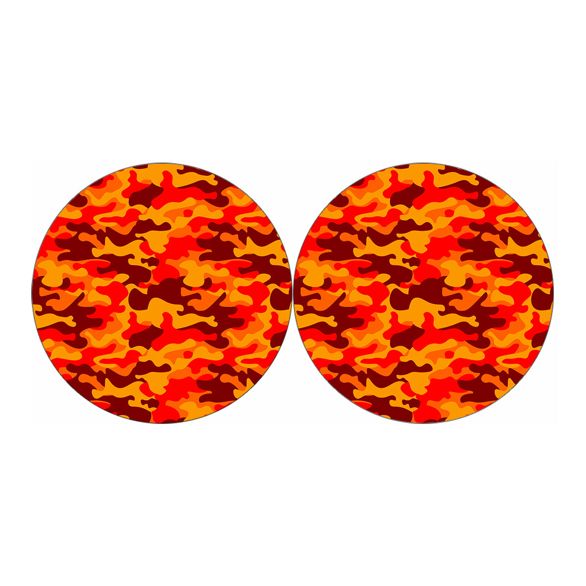 Orange Camouflage Print Car Coasters