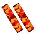 Orange Camouflage Print Car Seat Belt Covers