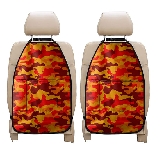 Orange Camouflage Print Car Seat Organizers