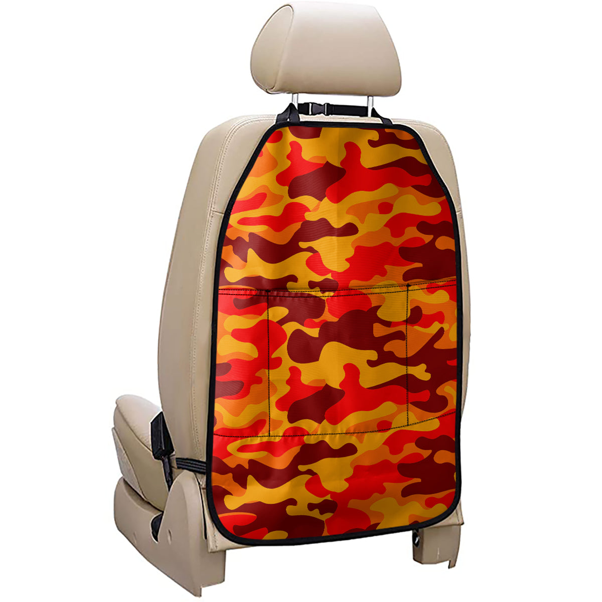Orange Camouflage Print Car Seat Organizers