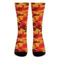 Orange Camouflage Print Crew Socks