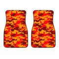 Orange Camouflage Print Front Car Floor Mats