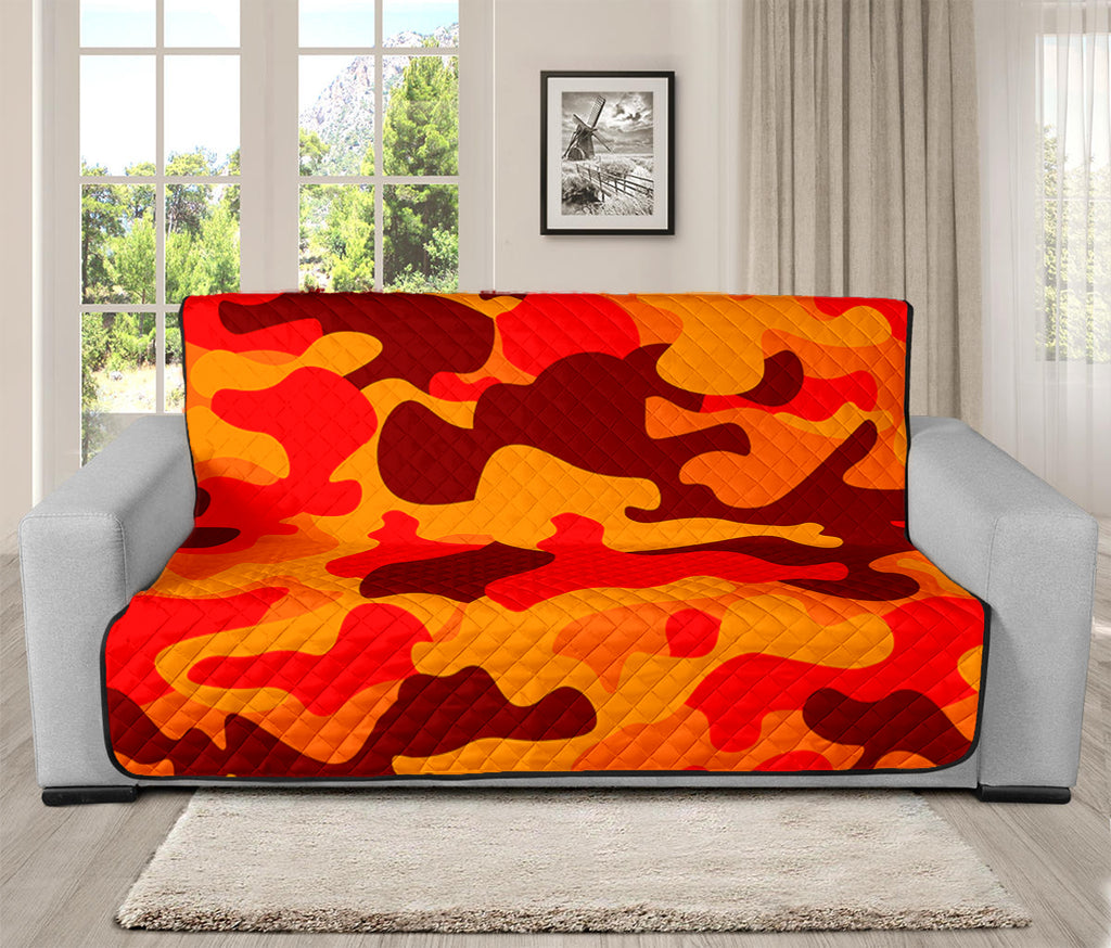 Orange Camouflage Print Futon Protector