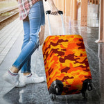 Orange Camouflage Print Luggage Cover GearFrost