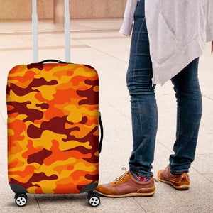 Orange Camouflage Print Luggage Cover GearFrost