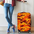 Orange Camouflage Print Luggage Cover