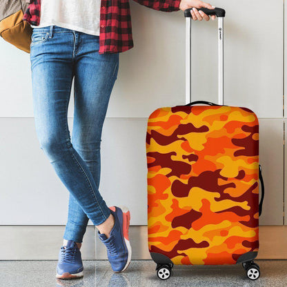 Orange Camouflage Print Luggage Cover GearFrost