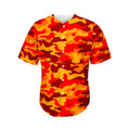 Orange Camouflage Print Men's Baseball Jersey