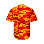 Orange Camouflage Print Men's Baseball Jersey