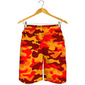 Orange Camouflage Print Men's Shorts