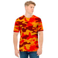 Orange Camouflage Print Men's T-Shirt