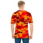 Orange Camouflage Print Men's T-Shirt