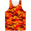 Orange Camouflage Print Men's Tank Top