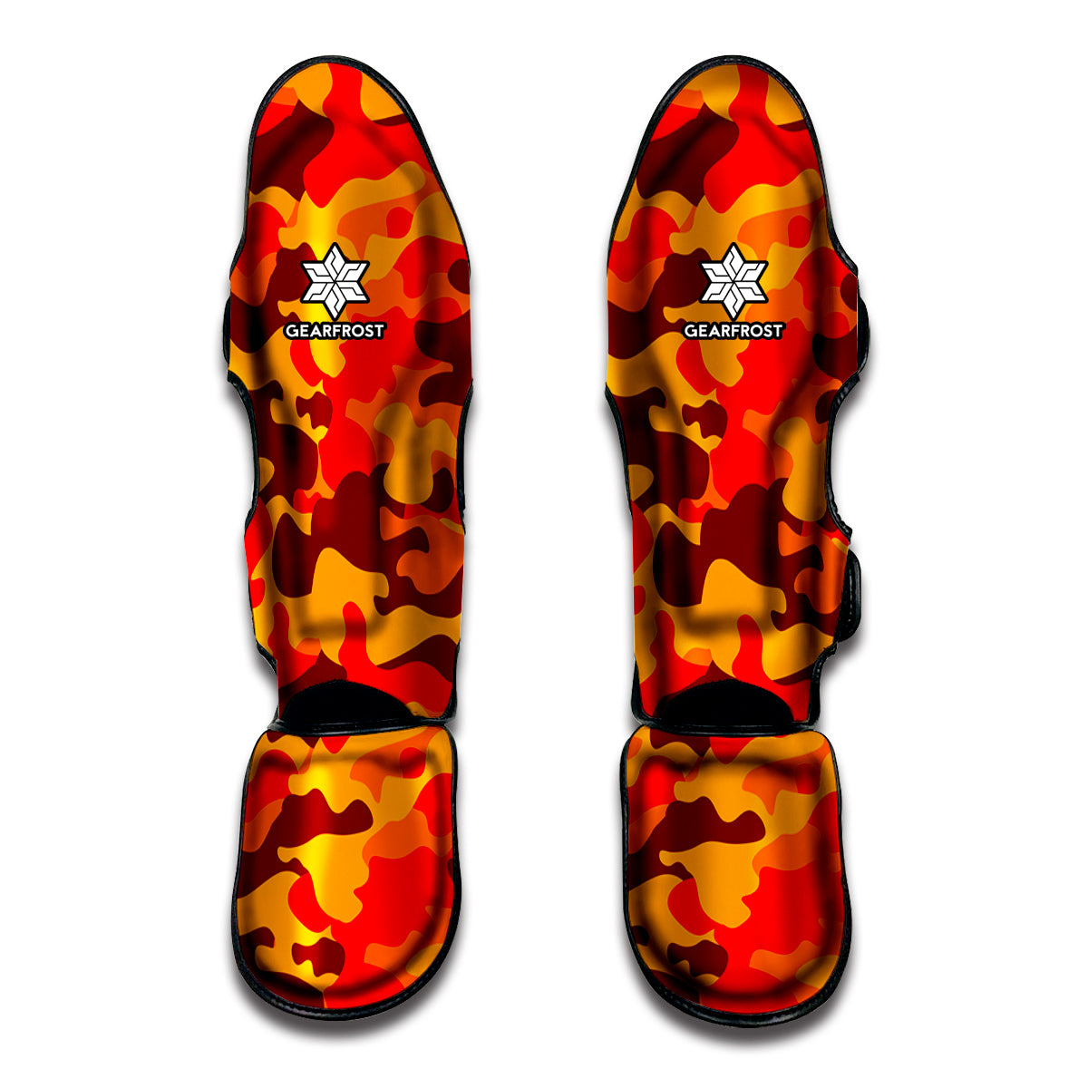 Orange Camouflage Print Muay Thai Shin Guard