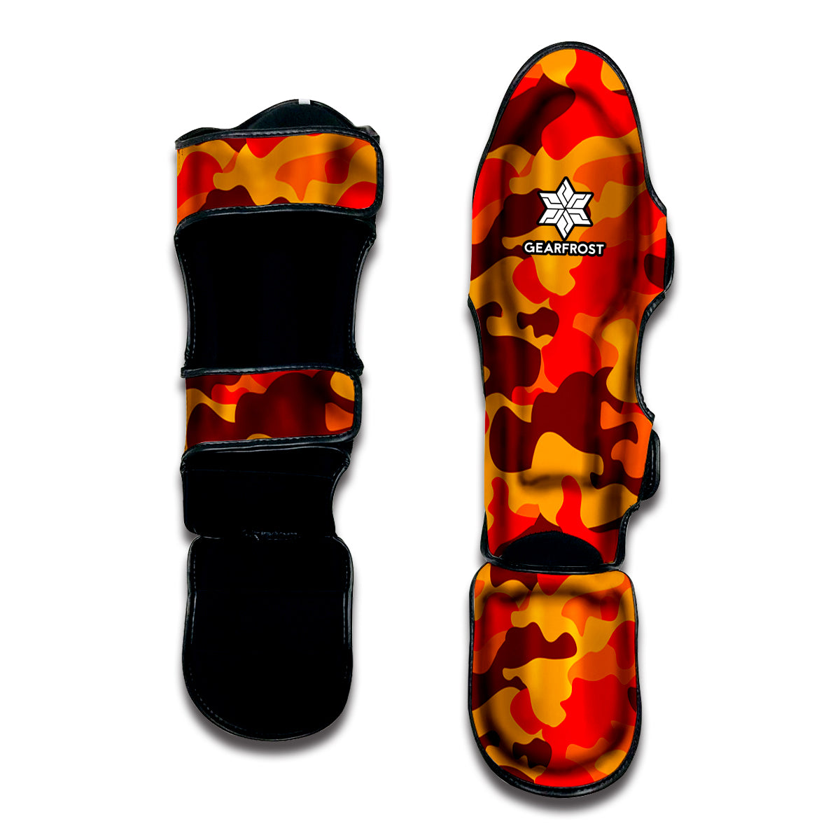 Orange Camouflage Print Muay Thai Shin Guard