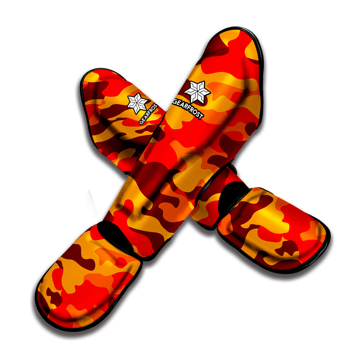 Orange Camouflage Print Muay Thai Shin Guard