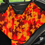 Orange Camouflage Print Pet Car Back Seat Cover