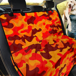Orange Camouflage Print Pet Car Back Seat Cover