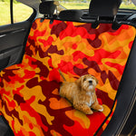 Orange Camouflage Print Pet Car Back Seat Cover