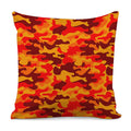 Orange Camouflage Print Pillow Cover