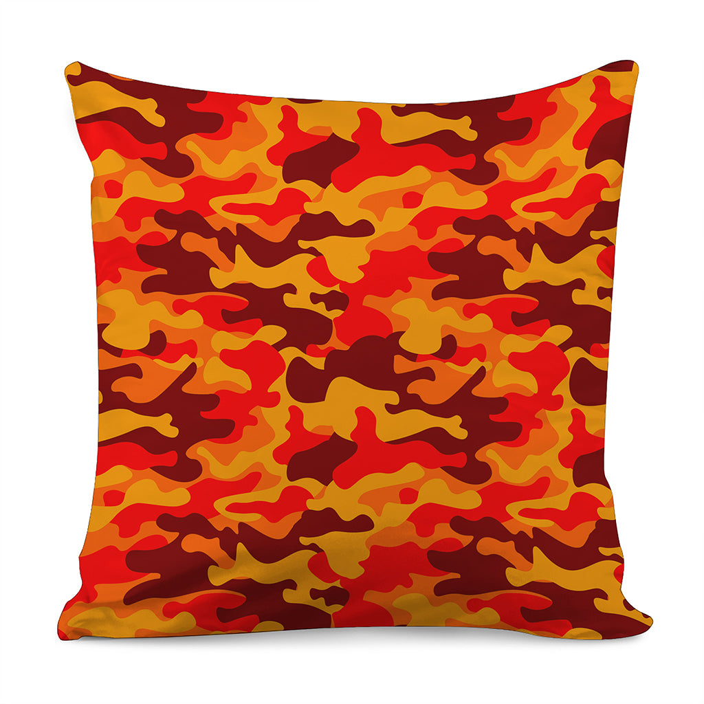 Orange Camouflage Print Pillow Cover
