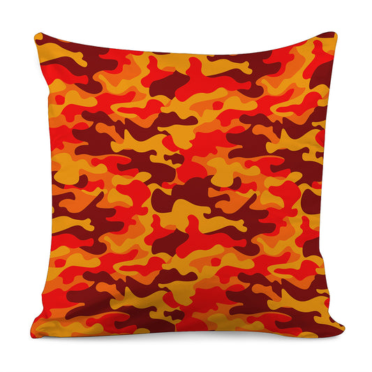 Orange Camouflage Print Pillow Cover