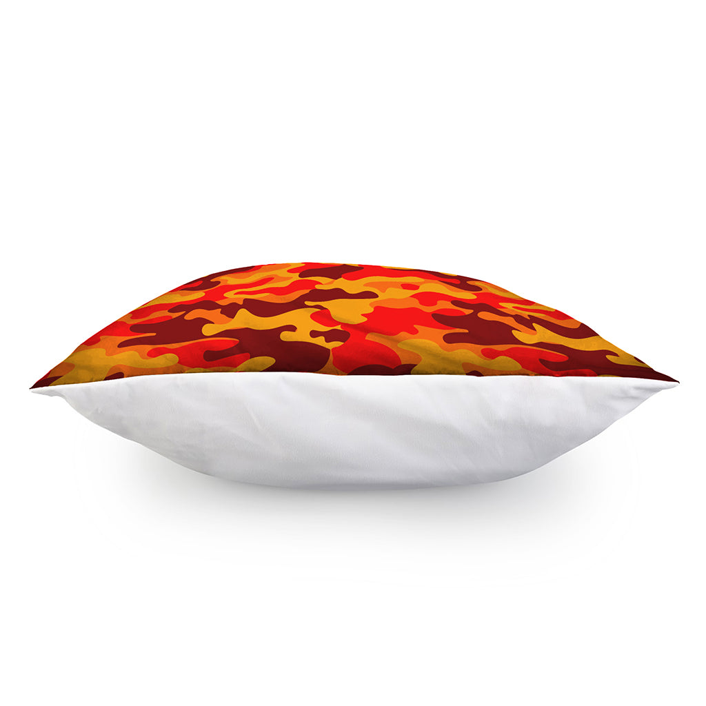 Orange Camouflage Print Pillow Cover