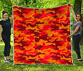 Orange Camouflage Print Quilt
