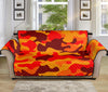 Orange Camouflage Print Sofa Protector