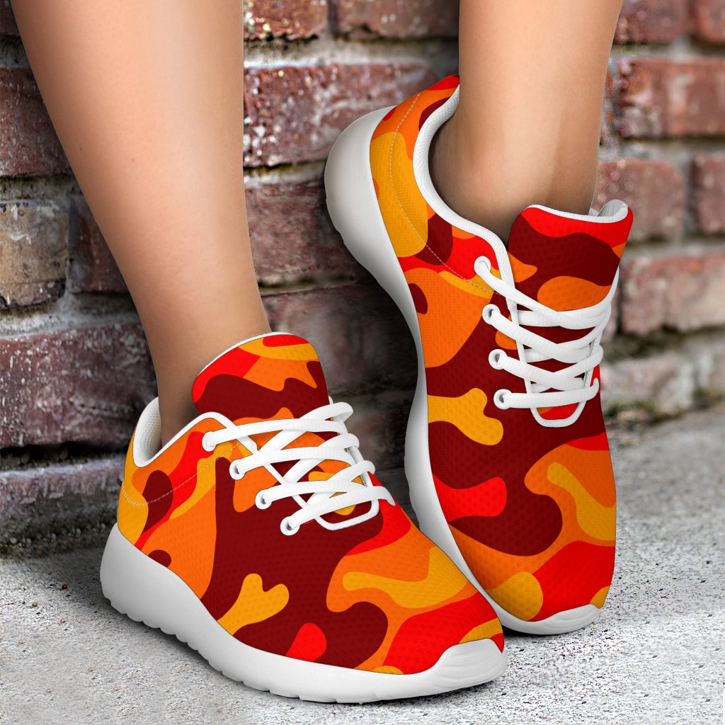 Orange Camouflage Print Sport Shoes GearFrost