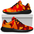 Orange Camouflage Print Walking Shoes
