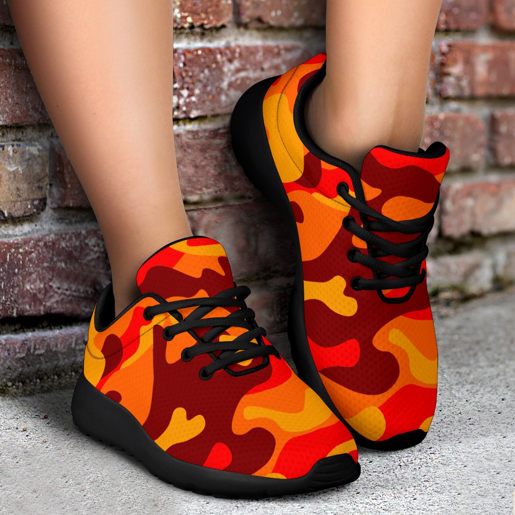 Orange Camouflage Print Sport Shoes GearFrost