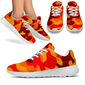 Orange Camouflage Print Sport Shoes GearFrost