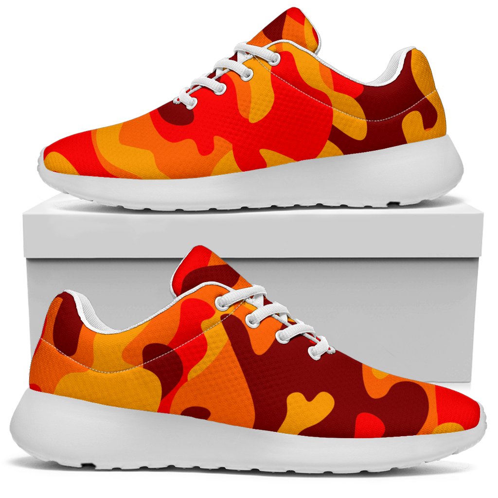 Orange Camouflage Print Sport Shoes GearFrost