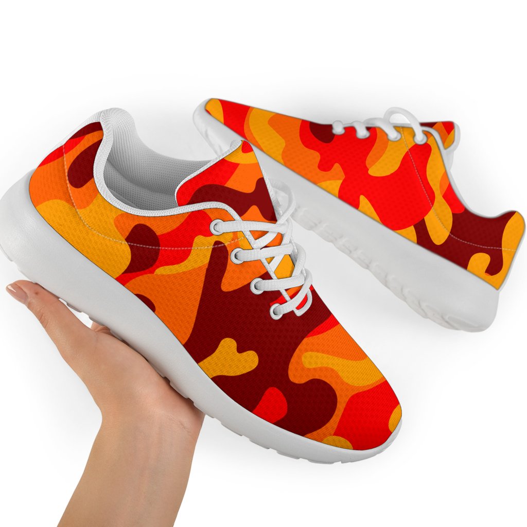 Orange Camouflage Print Sport Shoes GearFrost