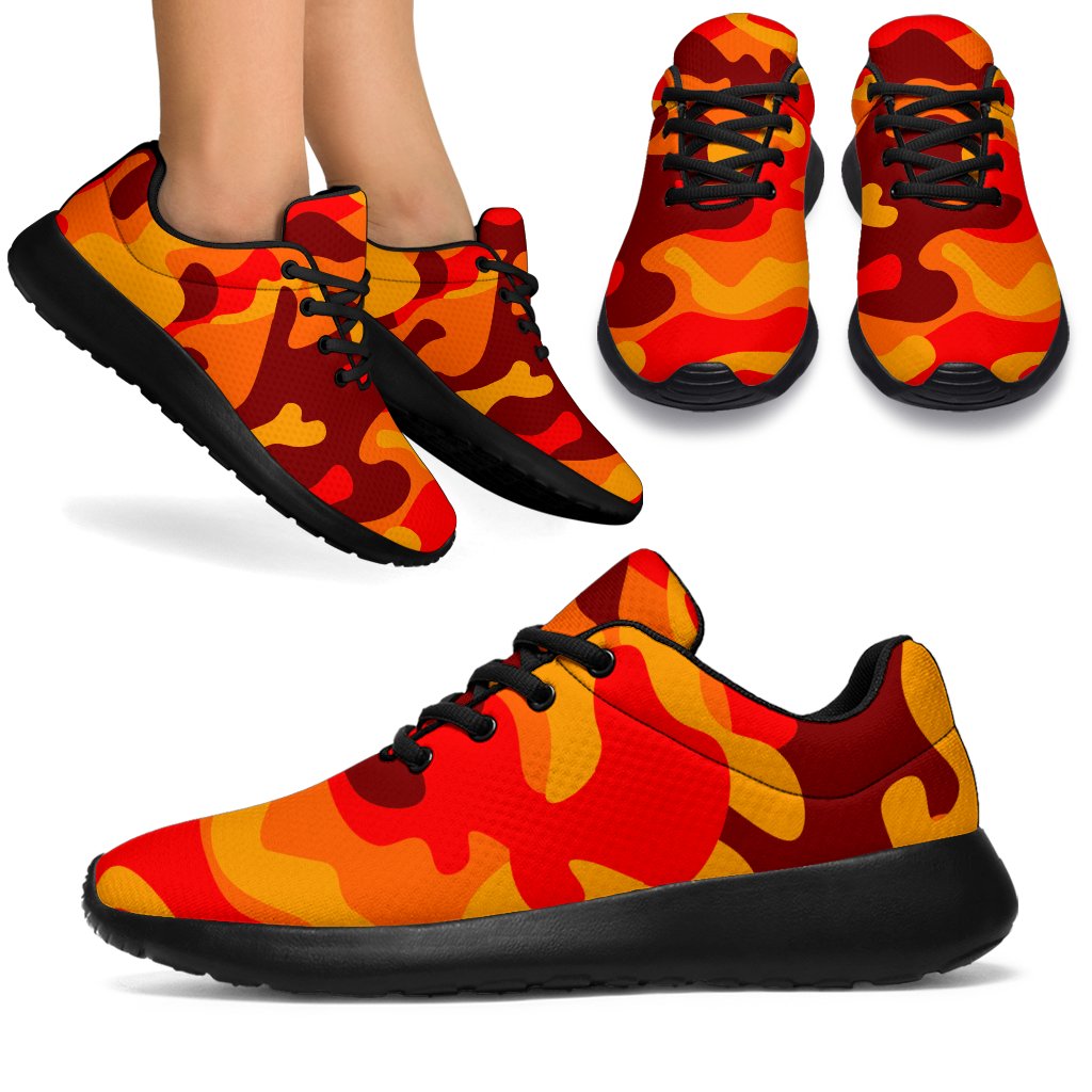 Orange Camouflage Print Sport Shoes GearFrost