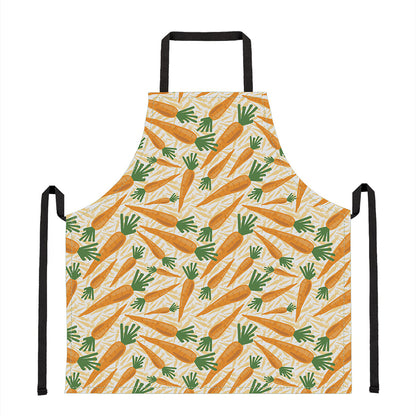 Orange Carrot Pattern Print Apron