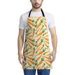 Orange Carrot Pattern Print Apron