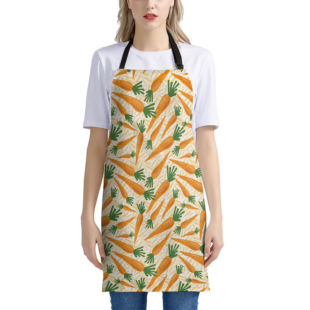 Orange Carrot Pattern Print Apron