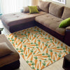 Orange Carrot Pattern Print Area Rug