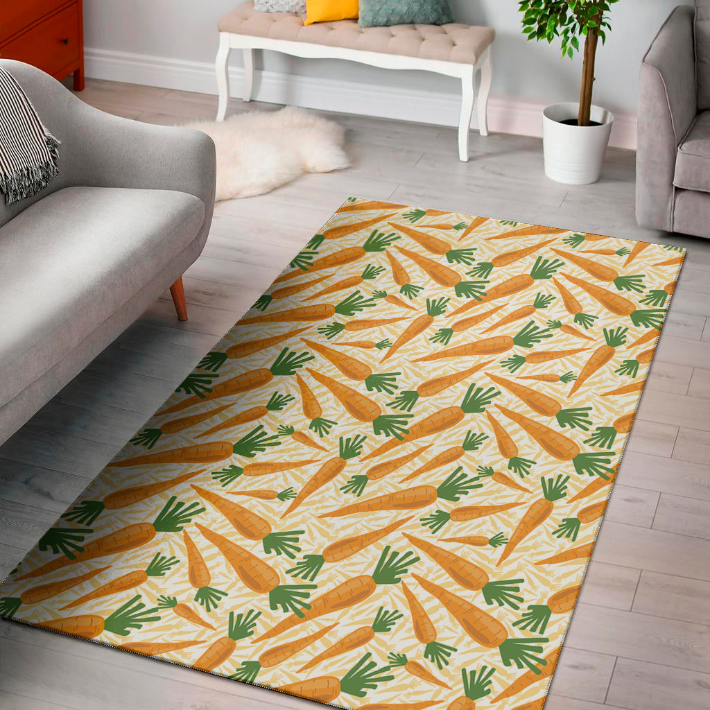 Orange Carrot Pattern Print Area Rug