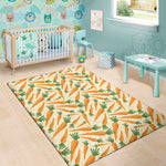 Orange Carrot Pattern Print Area Rug