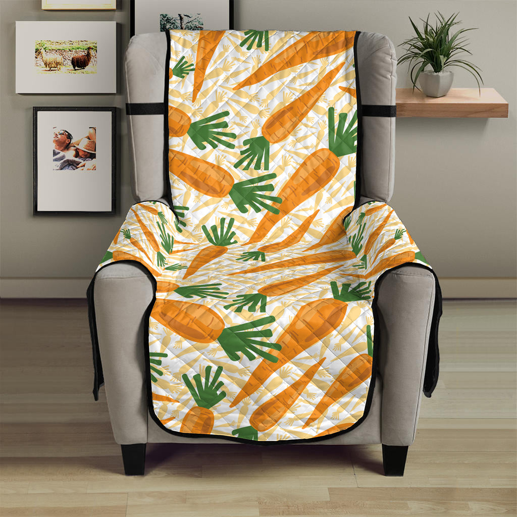 Orange Carrot Pattern Print Armchair Protector