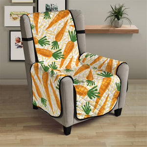 Orange Carrot Pattern Print Armchair Protector